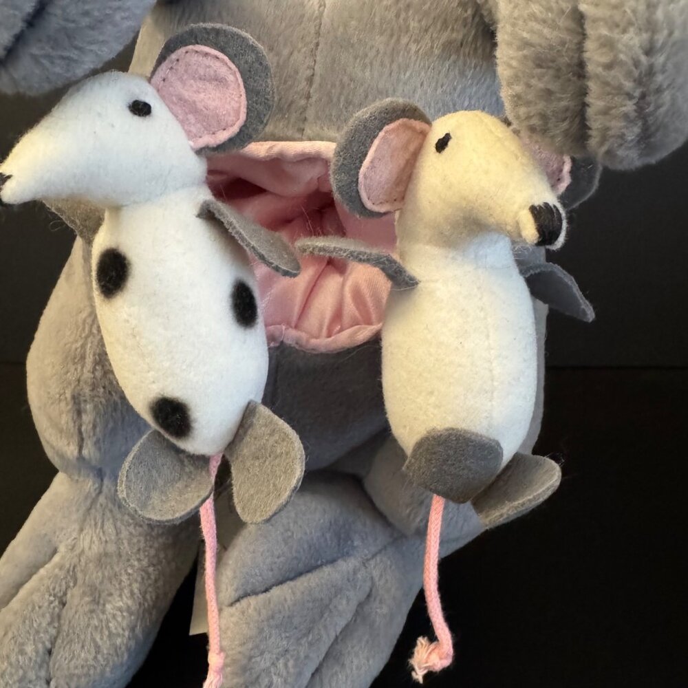 Vintage Ikea Plush Rat with Babies in Pouch Fa Fä Collectible - Picture 5 of 15